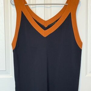 Ann Taylor Navy and Orange Sweater Tank Top